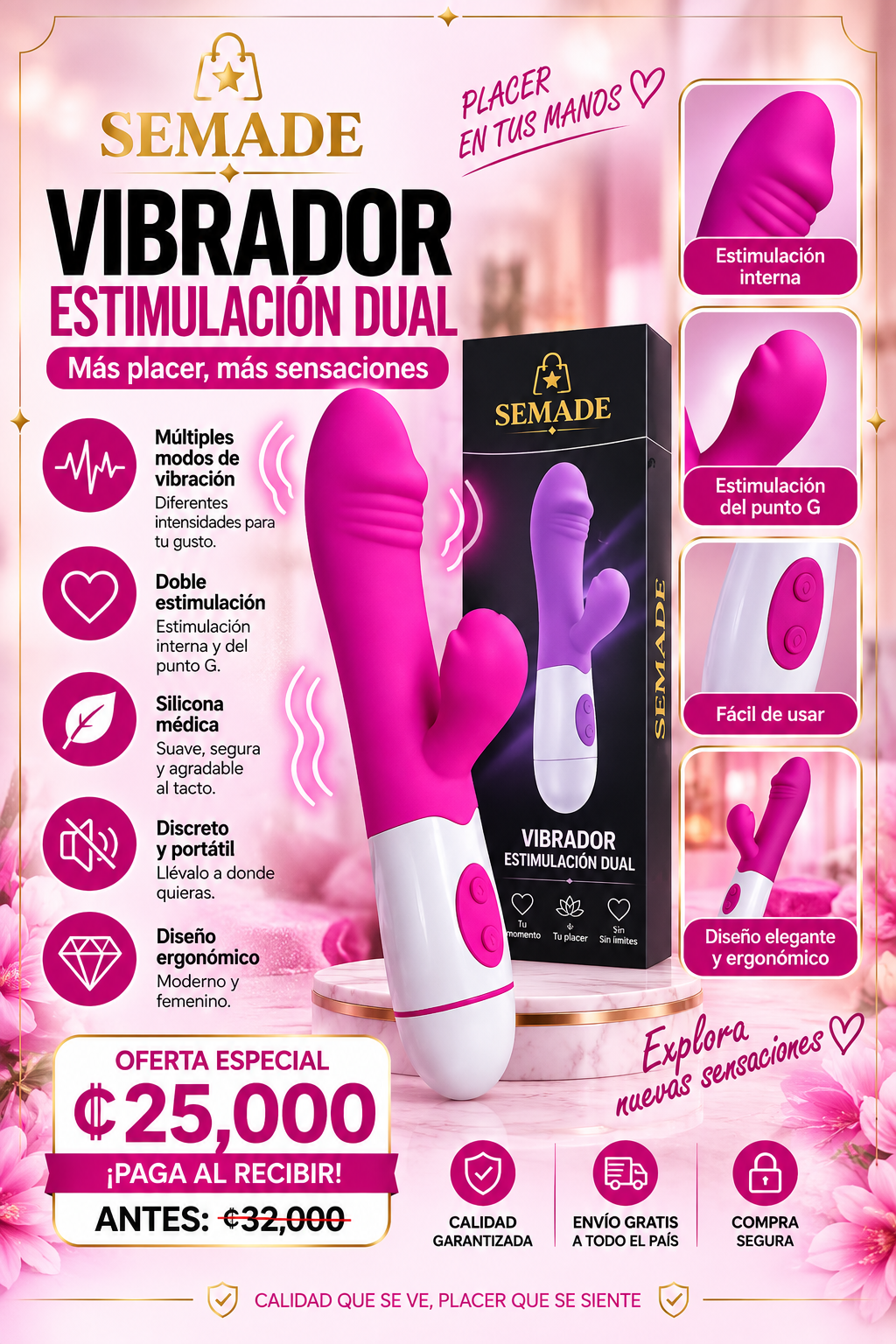MASAJEADOR DOBLE ESTIMULACION 16.8CM