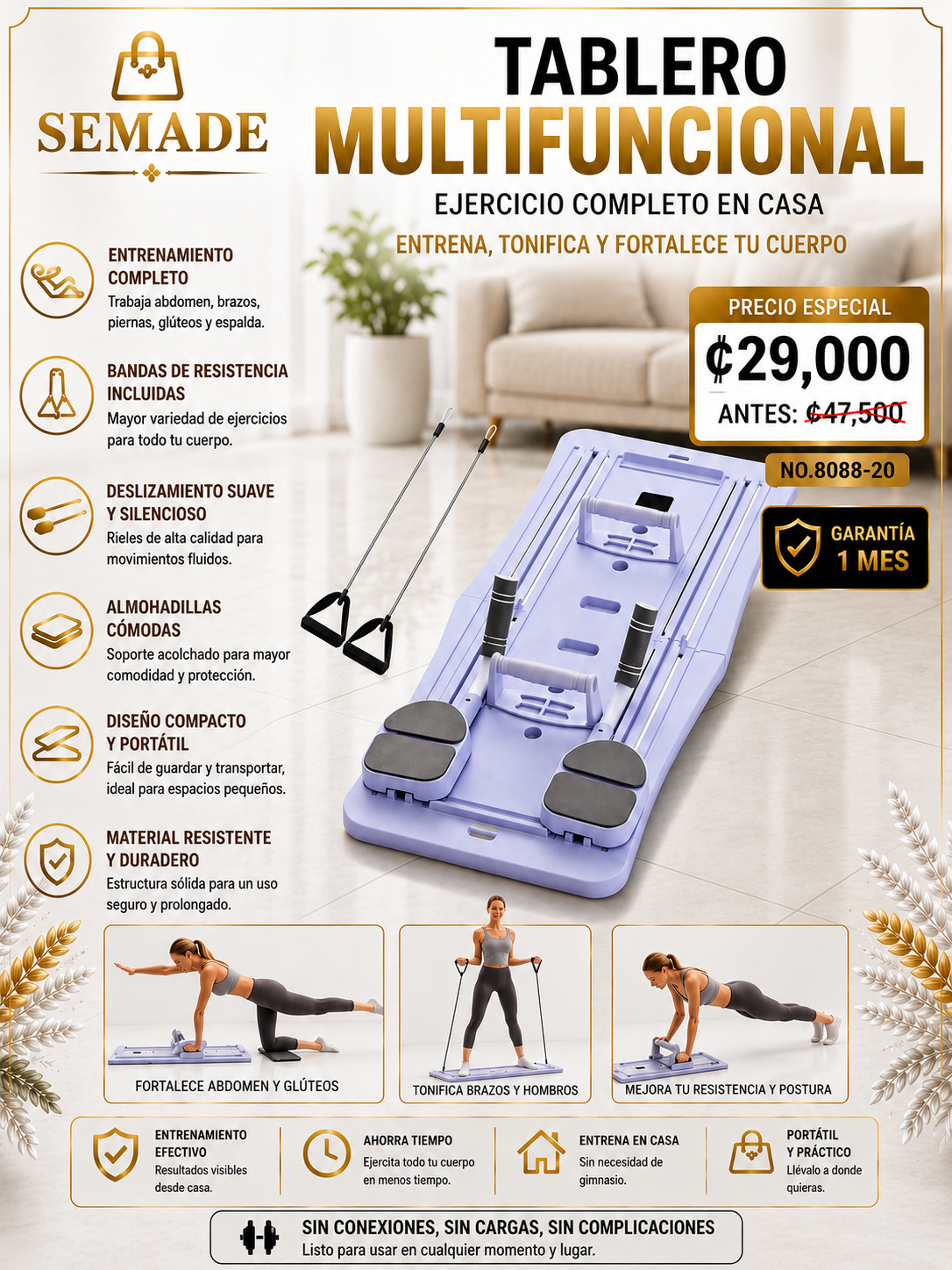 TABLA DE PILATES PLEGABLE