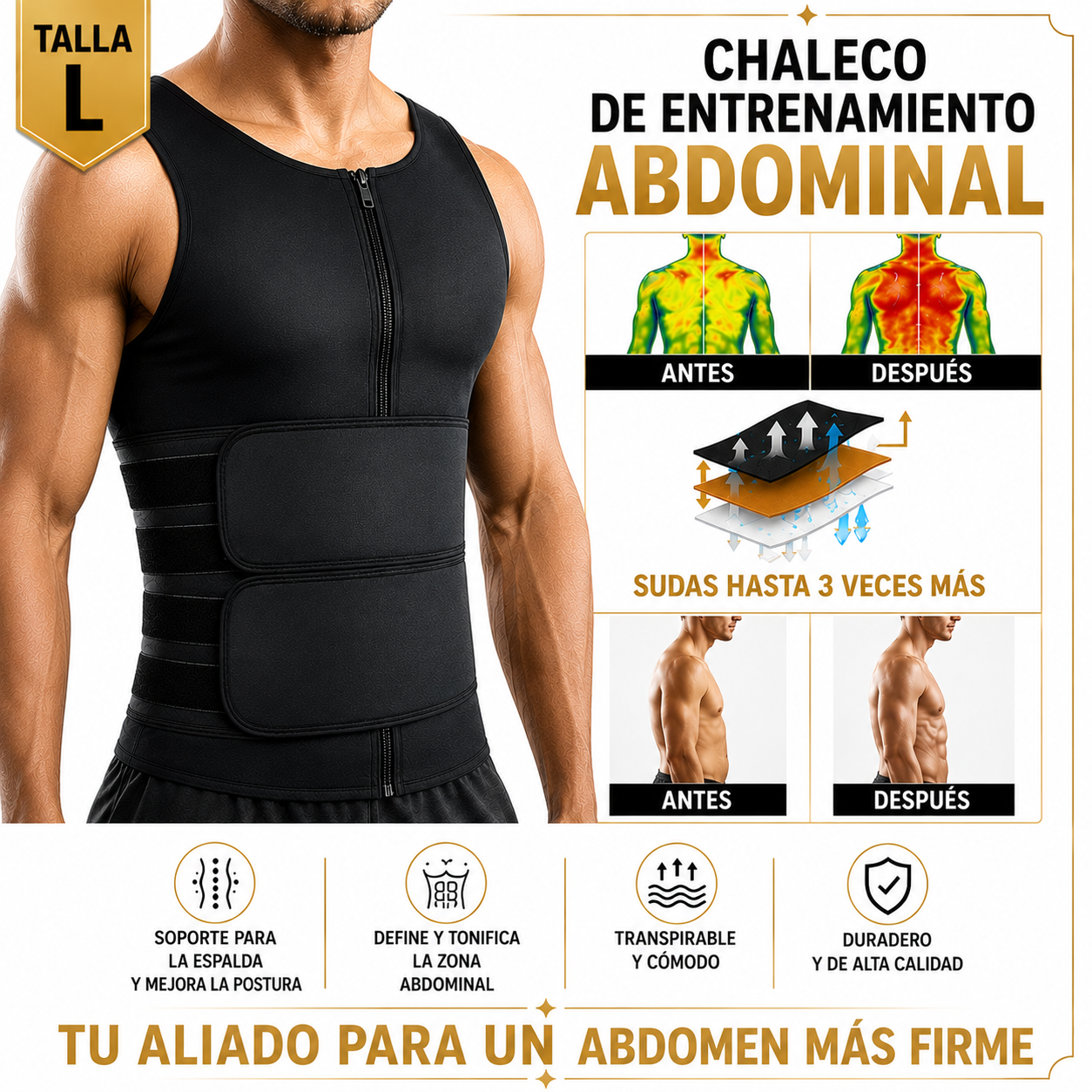 CHALECO REDUCTOR ABDOMINAL