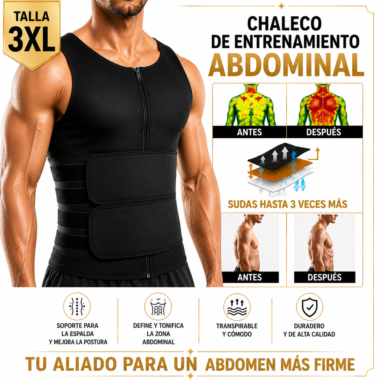 CHALECO REDUCTOR ABDOMINAL