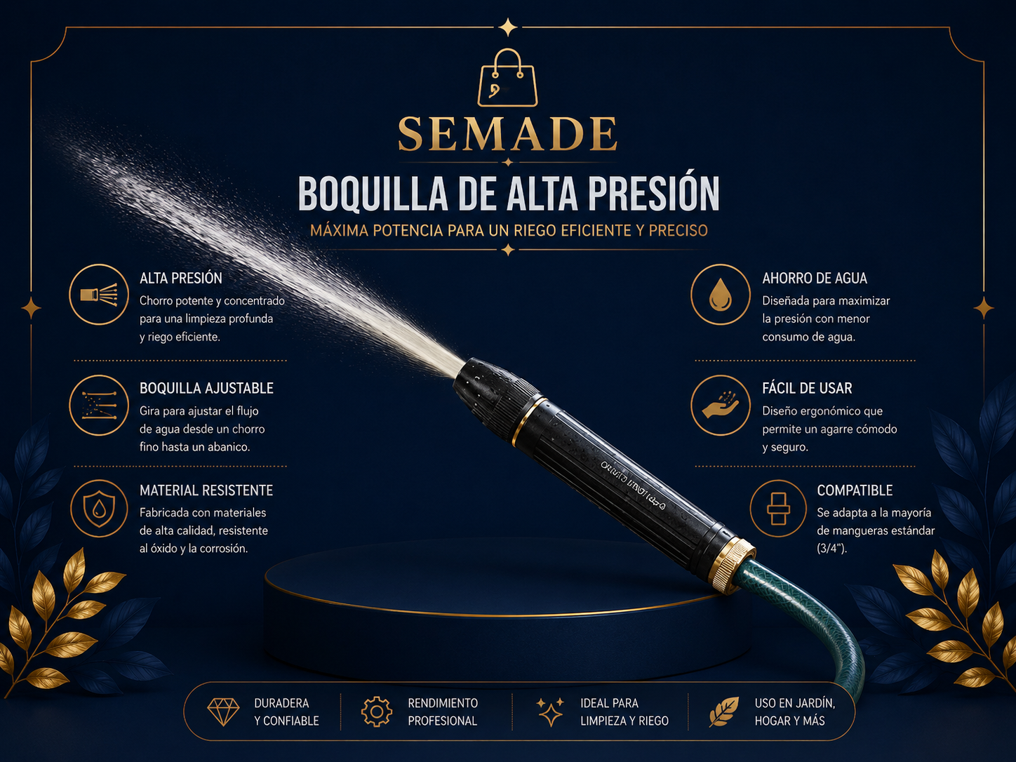 Boquilla de alta presión™: convierte cualquier manguera en una hidrolavadora al instante