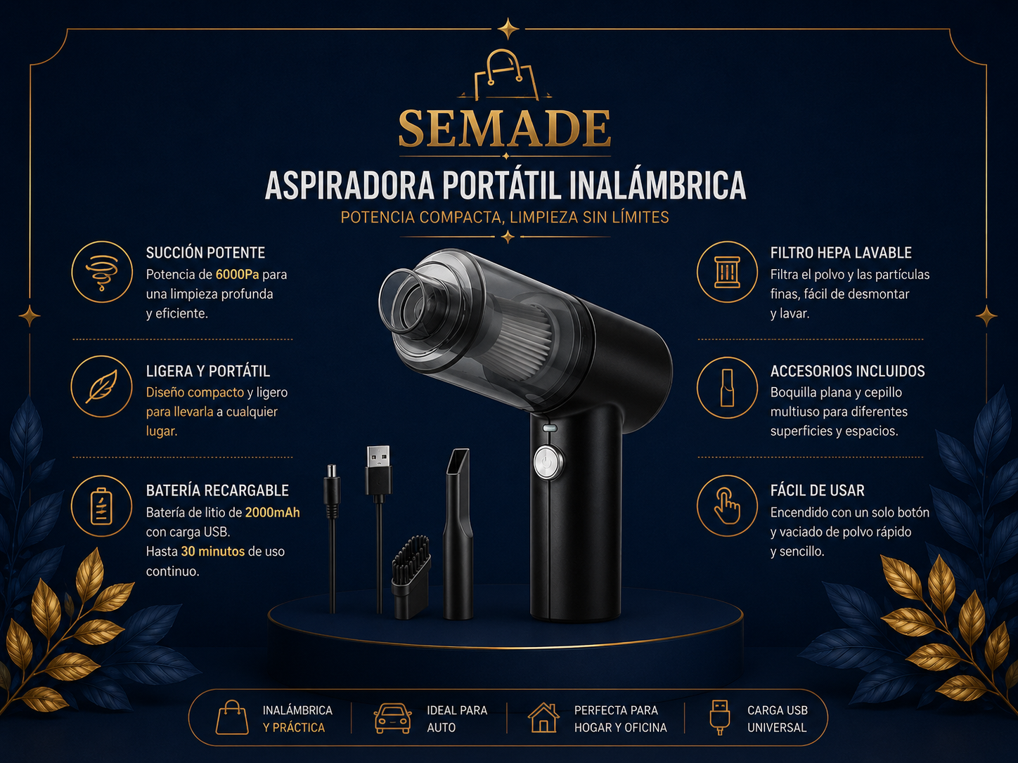 Aspiradora Portátil 2 en 1