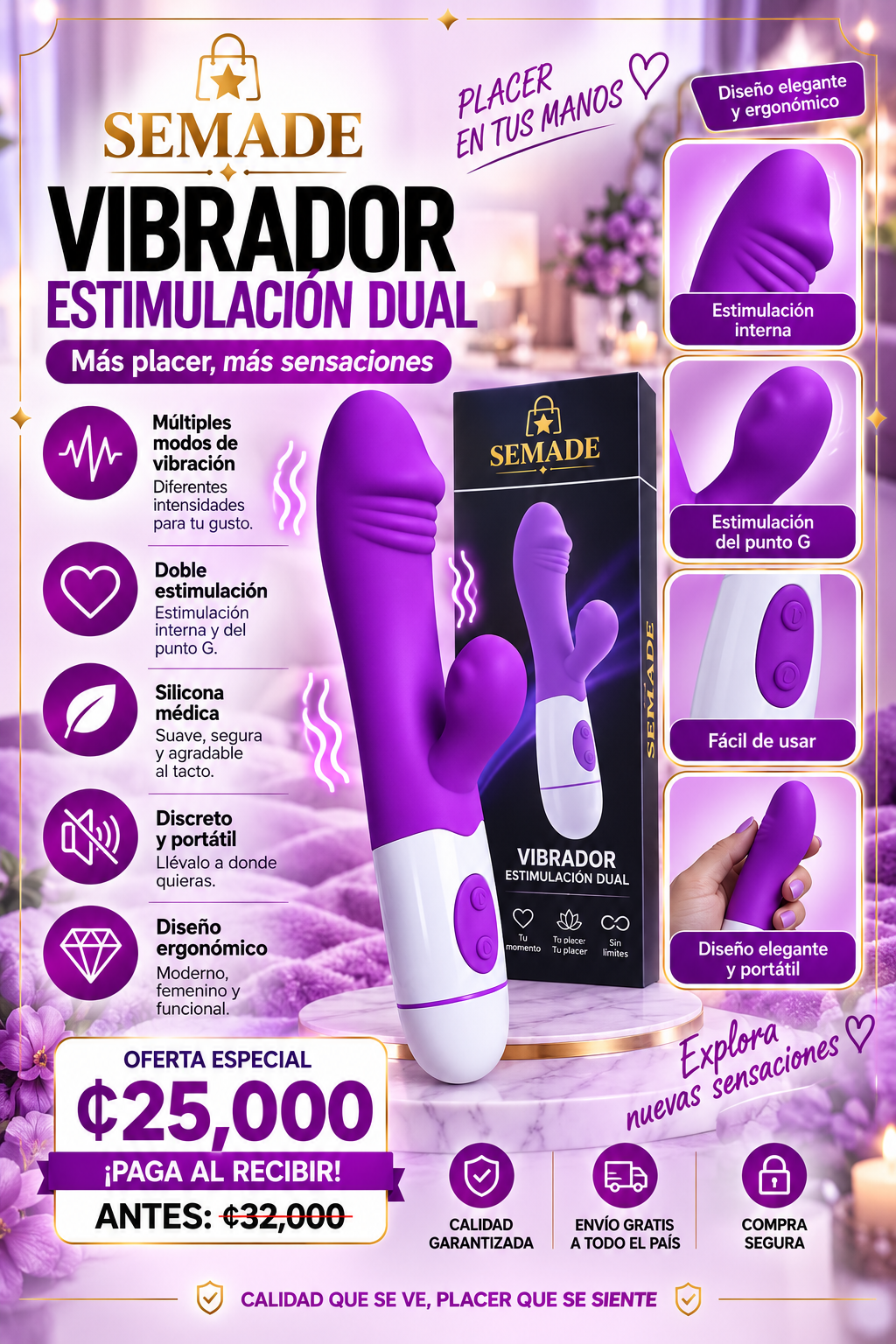 MASAJEADOR DOBLE ESTIMULACION 16.8CM