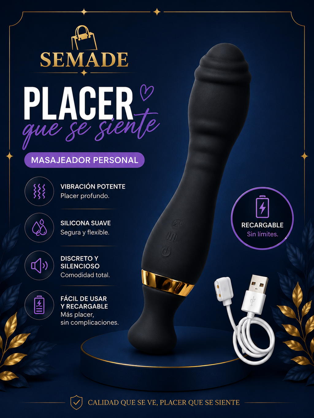 MASAJEADOR PERSONAL MORADO RECARGABLE