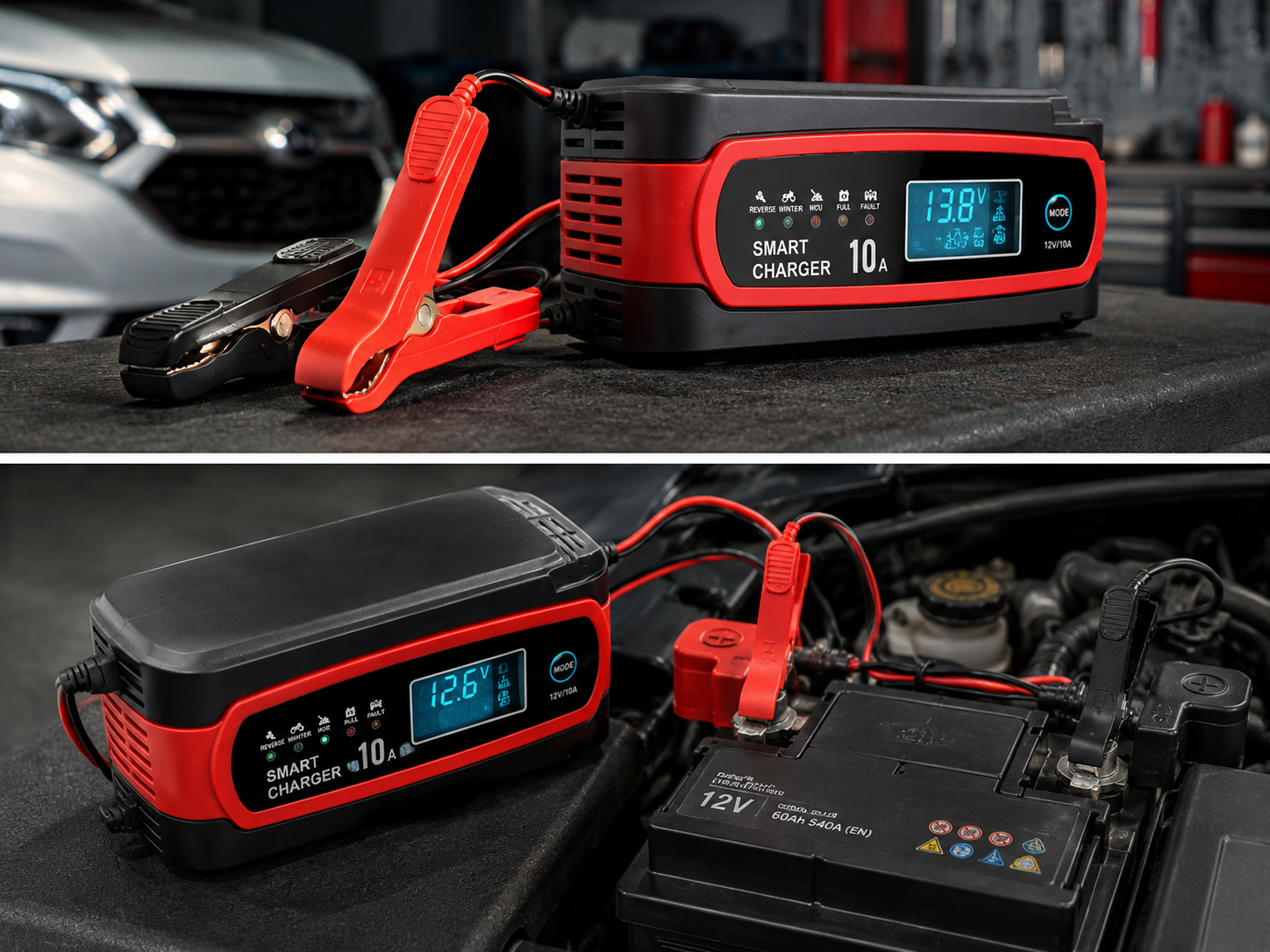 Cargador de bateria para carro y moto