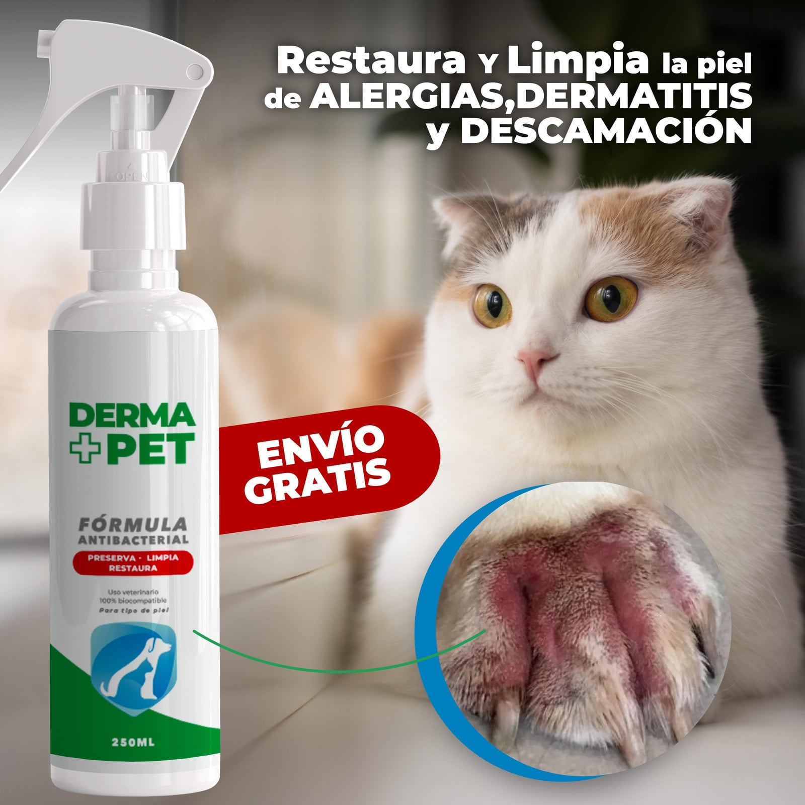 Derma+Pet – Limpieza y Restauración de la Piel para Mascotas