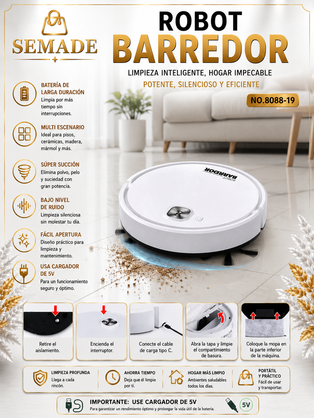 Robot Barredor Inteligente Recargable